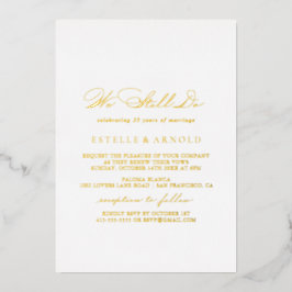 Invitación Con Relieve Metalizado Elegante caligrafía elegante que aún hacemos oro