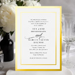 Invitación Con Relieve Metalizado Elegante caligrafía formal Boda de marco dorado<br><div class="desc">POR FAVOR, CONTACTE CON NOSOTROS SI NECESITA CUALQUIER ESTACIONERIO DE COINCIDENCIA, ES DECIR, TARJETAS DE REVESTIR O DETALLES ***RELIEVE METALIZADO REAL*** _________________________ esta plantilla de diseño es totalmente editable y personalizable por el cliente - haga clic en botón personalizar más si desea mover, añadir, borrar, borrar, borrar, borrar o realizar...</div>