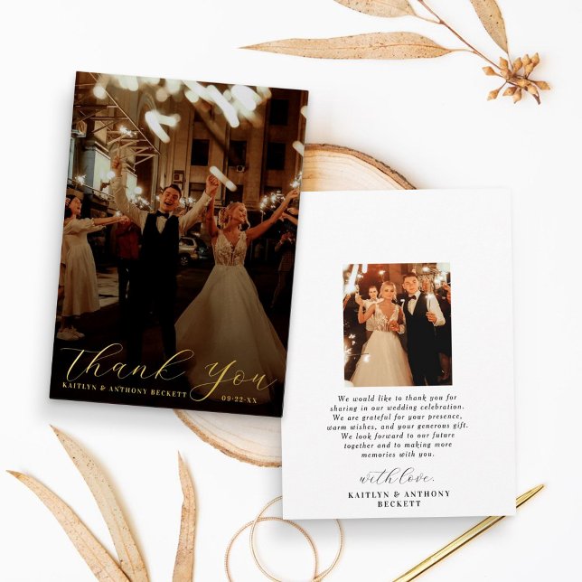 Invitación Con Relieve Metalizado Elegante caligrafía foto de boda personalizada Gra (Subido por el creador)