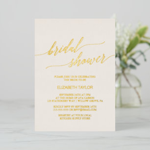 Invitación Con Relieve Metalizado Elegante caligrafía Relieve metalizado dorado duch