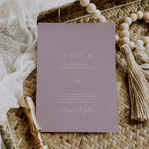 Invitación Con Relieve Metalizado Elegante Charm Rosa Relieve metalizado dorado Invi