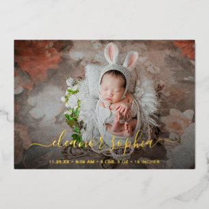 Invitación Con Relieve Metalizado Elegante Chica de Relieve metalizado dorado foto a
