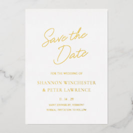 Invitación Con Relieve Metalizado Elegante Clásico Boda Guardar la Fecha