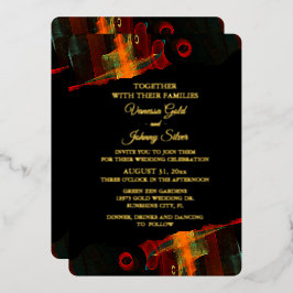 Invitación Con Relieve Metalizado Elegante Clásico Moderno Tendencia Patrón #903 Bod