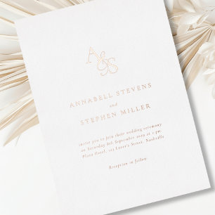 Invitación Con Relieve Metalizado Elegante, Clásico, Monograma, Holograma, Boda  