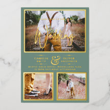Elegante COLAGE DE FOTOS con HOJA DE ORO Boda Sage