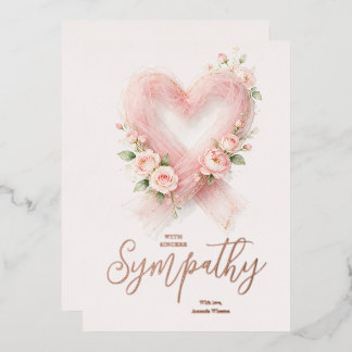 Invitación Con Relieve Metalizado Elegante Corazón de Cinta de Oro Rosa Simpatía AML