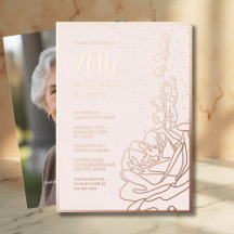 Elegante Cumpleaños Personalizado 70 años en Rosa