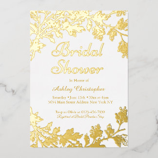 Invitación Con Relieve Metalizado Elegante Despedida de Soltera en Oro