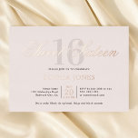 Invitación Con Relieve Metalizado Elegante dulce rosa de lujo 16<br><div class="desc">Celebra con estilo esta lujosa y elegante invitación Sweet 16. En la parte superior, el título "Dulce Dieciséis" está escrito en un guión elegante, sobreponiendo elegantemente el número 16 en un tipo de letra sérico alto y sofisticado. Este diseño exuda un sentido de opulencia y refinamiento, perfecto para marcar un...</div>