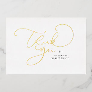 Invitación Con Relieve Metalizado Elegante escritura de caligrafía Agradecimiento Da