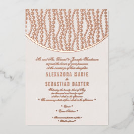 Invitación Con Relieve Metalizado Elegante estilo romántico Boda Rubor Rosa Gold