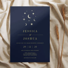 Elegante Estrella Mínima Luna Marina Celeste