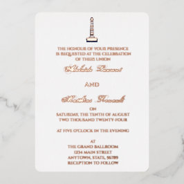 Invitación Con Relieve Metalizado Elegante Faro Boda Náutico - Azul marino,