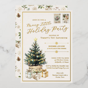 Invitación Con Relieve Metalizado Elegante Fiesta Corporativa de Navidad