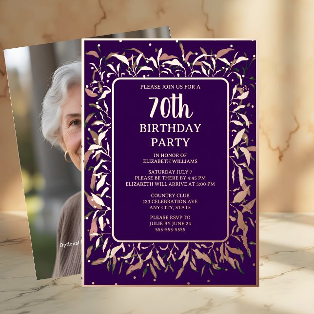 Invitación Con Relieve Metalizado Elegante Fiesta de Cumpleaños del Personalizado Ro (Subido por el creador)