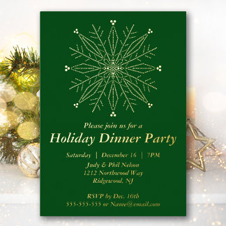 Invitación Con Relieve Metalizado Elegante fiesta de feriado de copas de nieve