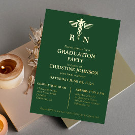 Invitación Con Relieve Metalizado Elegante fiesta de graduación de enfermeras de tip