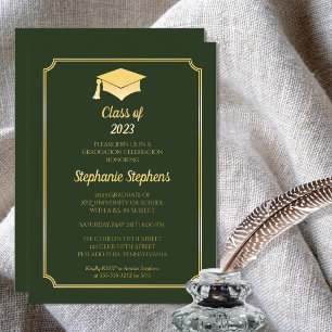 Invitación Con Relieve Metalizado Elegante fiesta de graduación de la Universidad Ve