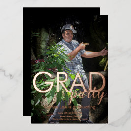 Invitación Con Relieve Metalizado Elegante fiesta de graduación foto impresa