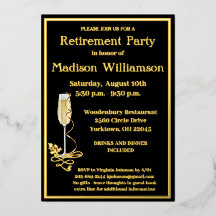 Elegante Fiesta de Jubilación Oro REAL Negro