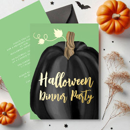 Invitación Con Relieve Metalizado Elegante Fiesta de la cena de Halloween de la cala