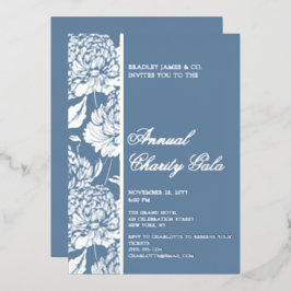 Invitación Con Relieve Metalizado Elegante Fiesta de la Gala del evento de caridad b