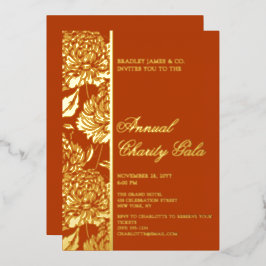 Invitación Con Relieve Metalizado Elegante Fiesta de la Gala del evento de caridad b