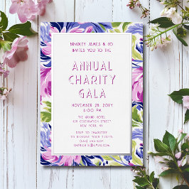 Invitación Con Relieve Metalizado Elegante Fiesta de la Gala del evento de caridad f