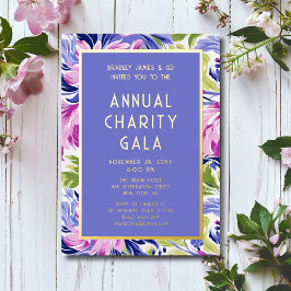 Invitación Con Relieve Metalizado Elegante Fiesta de la Gala del evento de caridad f