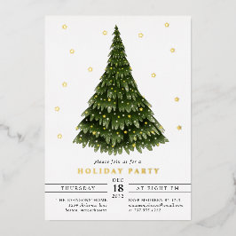 Invitación Con Relieve Metalizado Elegante Fiesta de Navidades de Relieve metalizado