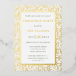 Invitación Con Relieve Metalizado Elegante Fiesta de Navidades de tipografía