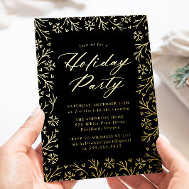 Invitación Con Relieve Metalizado Elegante fiesta de vacaciones de copos de nieve ne