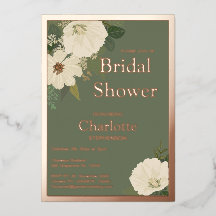 Elegante Flores Blancas Bridal Shower Green