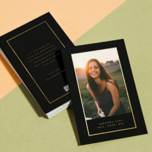 Invitación Con Relieve Metalizado Elegante Foto con Borde de Hoja de Metal Negro Gra