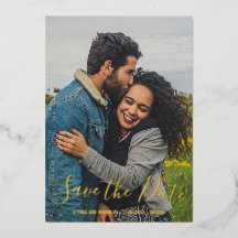 Elegante Foto de Boda Moderna Save The Date