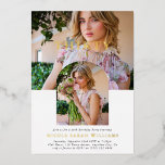 Invitación Con Relieve Metalizado Elegante foto mínima TREINTA cumpleaños 30<br><div class="desc">Celebra con estilo esta invitación de lujo de cumpleaños número 30. El diseño presenta un collage moderno de 2 fotos, la edad en el Relieve metalizado dorado serif a través de la primera imagen, una plantilla de estilo moderno para la segunda fotografía con el nombre también en letras de Relieve...</div>