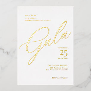 Invitación Con Relieve Metalizado Elegante Gala de caligrafía de corbata negra corpo