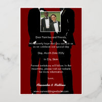 Elegante Gay Masculino Moderno Boda Oro