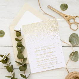 Invitación Con Relieve Metalizado Elegante Glam Confetti Boda Real