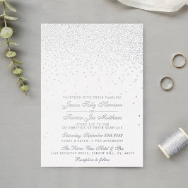Invitación Con Relieve Metalizado Elegante Glam Confetti Boda Real