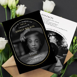 Invitación Con Relieve Metalizado Elegante Graduación de Fotografías de Lujo