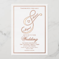 Elegante guión corazón y comercial Bodas Prensado