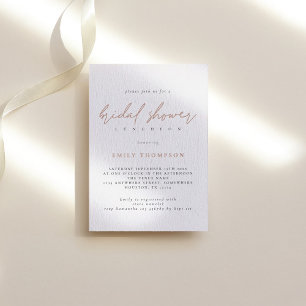 Invitación Con Relieve Metalizado Elegante guión real rosa dorado foil Bridal Shower