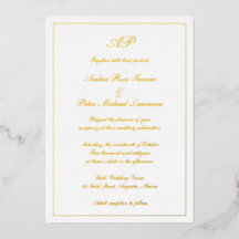 Elegante guión simple monograma boda oro