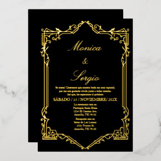 Invitación Con Relieve Metalizado Elegante invitación a la boda de Relieve metalizad