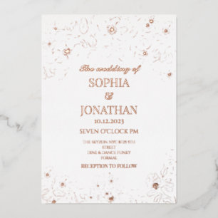 Invitación Con Relieve Metalizado Elegante invitación a la boda de Relieve metalizad