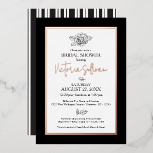 Invitación Con Relieve Metalizado Elegante invitación al Relieve metalizado botánico