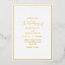Elegante invitación al Relieve metalizado dorado B