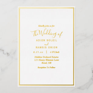 Invitación Con Relieve Metalizado Elegante invitación al Relieve metalizado dorado B
